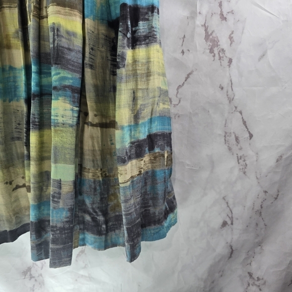 Nic + Zoe Dress Womens Small 4 Blue Green Tank Blouson Abstract Summer Mini - Picture 7 of 12